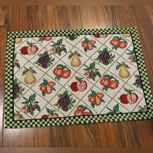 Other - Set of 4 Fruit Mosaic Vintage Placemats